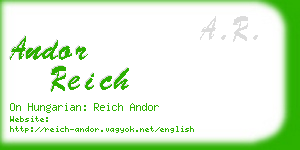 andor reich business card
